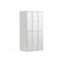 Boxová šatní skříň CLASSIC, 3 sekce, 6 boxů, 1740x900x550 mm, šedá, šedé dveře