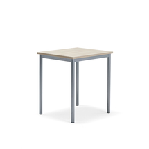Stůl SONITUS PLUS, 700x600x760 mm, stříbrné nohy, HPL deska, jasan