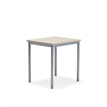 Stůl SONITUS PLUS, 700x600x720 mm, stříbrné nohy, HPL deska, jasan