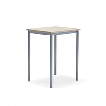 Stůl SONITUS PLUS, 700x600x900 mm, stříbrné nohy, HPL deska, jasan