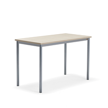 Stůl SONITUS PLUS, 1200x600x760 mm, stříbrné nohy, HPL deska, jasan
