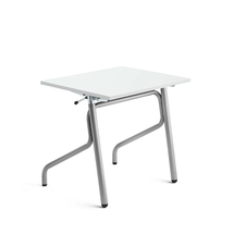 Školní lavice ADJUST, výškově nastavitelná, 700x600 mm, HPL deska, bílá, stříbrná