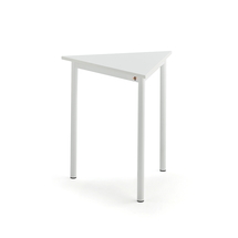 Stůl BORÅS TRIANGEL, 700x700x720 mm, bílé nohy, HPL deska, bílá