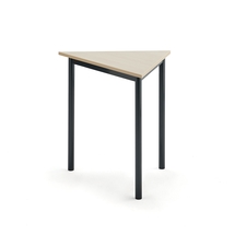 Stůl BORÅS TRIANGEL, 800x700x720 mm, antracitově šedé nohy, HPL deska, bříza