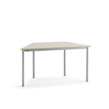Stůl BORÅS TRAPETS, 1200x600x720 mm, stříbrné nohy, HPL deska, šedá