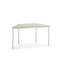 Stůl BORÅS TRAPETS, 1200x600x720 mm, bílé nohy, HPL deska, bříza