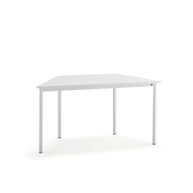 Stůl BORÅS TRAPETS, 1400x700x720 mm, bílé nohy, HPL deska, bílá