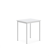Stůl BORÅS, 700x600x760 mm, bílé nohy, HPL deska, bílá