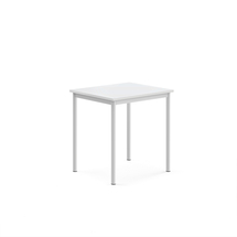 Stůl BORÅS, 700x600x720 mm, bílé nohy, HPL deska, bílá