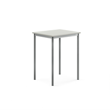 Stůl BORÅS, 700x600x900 mm, stříbrné nohy, HPL deska, šedá