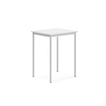 Stůl BORÅS, 700x600x900 mm, bílé nohy, HPL deska, bílá