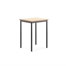 Stůl SONITUS, 700x600x900 mm, antracitově šedé nohy, deska s linoleem, béžová