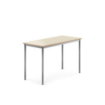 Stůl BORÅS, 1200x600x760 mm, stříbrné nohy, HPL deska, bříza