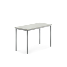 Stůl BORÅS, 1200x600x760 mm, stříbrné nohy, HPL deska, šedá