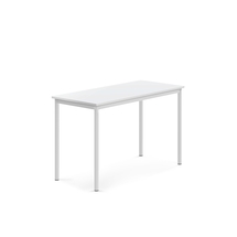 Stůl BORÅS, 1200x600x760 mm, bílé nohy, HPL deska, bílá