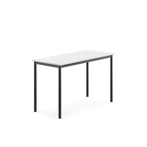 Stůl BORÅS, 1200x600x760 mm, antracitově šedé nohy, HPL deska, bílá