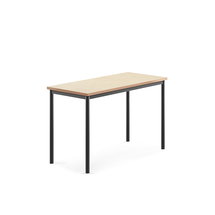 Stůl SONITUS, 1200x600x760 mm, antracitově šedé nohy, deska s linoleem, béžová