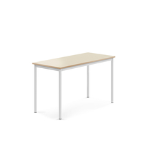 Stůl BORÅS, 1200x600x720 mm, bílé nohy, HPL deska, bříza
