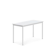 Stůl BORÅS, 1200x600x720 mm, bílé nohy, HPL deska, bílá