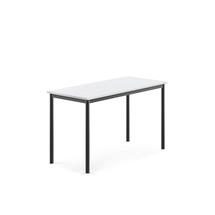Stůl BORÅS, 1200x600x720 mm, antracitově šedé nohy, HPL deska, bílá