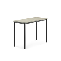 Stůl SONITUS, 1200x600x900 mm, antracitově šedé nohy, deska s linoleem, šedá