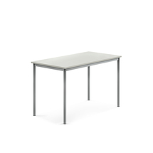 Stůl BORÅS, 1200x700x760 mm, stříbrné nohy, HPL deska, šedá