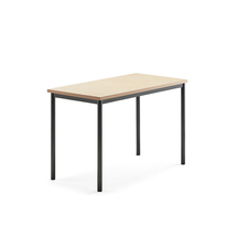 Stůl SONITUS, 1200x700x760 mm, antracitově šedé nohy, deska s linoleem, béžová