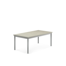 Stůl SONITUS, 1200x700x500 mm, stříbrné nohy, deska s linoleem, šedá