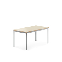Stůl BORÅS, 1200x700x600 mm, stříbrné nohy, HPL deska, bříza