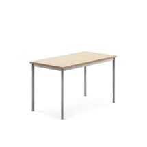 Stůl SONITUS, 1200x700x720 mm, stříbrné nohy, deska s linoleem, béžová