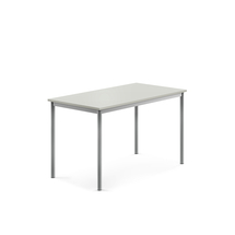 Stůl BORÅS, 1200x700x720 mm, stříbrné nohy, HPL deska, šedá