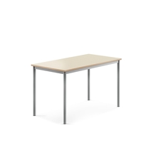 Stůl SONITUS, 1200x700x720 mm, stříbrné nohy, HPL deska tlumící hluk, bříza