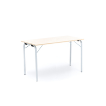 Skládací stůl NICKE, 1200x500x720 mm, stříbrný rám, lamino bříza