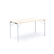 Skládací stůl NICKE, 1400x700x720 mm, stříbrný rám, lamino bříza