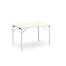 Skládací stůl NICKE, 1200x800x720 mm, stříbrný rám, lamino bříza