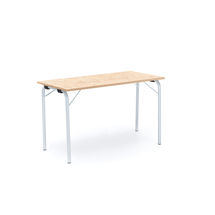 Skládací stůl NICKE, 1200x500x720 mm, stříbrný rám, béžové linoleum