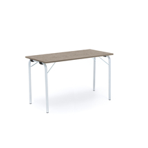 Skládací stůl NICKE, 1200x500x720 mm, stříbrný rám, světle šedé linoleum
