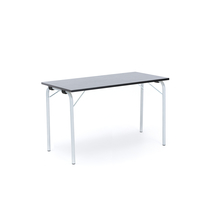 Skládací stůl NICKE, 1200x500x720 mm, stříbrný rám, tmavě šedé linoleum