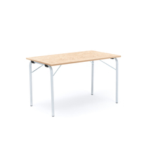 Skládací stůl NICKE, 1200x700x720 mm, stříbrný rám, béžové linoleum