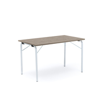 Skládací stůl NICKE, 1200x700x720 mm, stříbrný rám, světle šedé linoleum