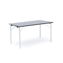 Skládací stůl NICKE, 1400x700x720 mm, stříbrný rám, tmavě šedé linoleum
