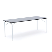 Skládací stůl NICKE, 1800x700x720 mm, stříbrný rám, tmavě šedé linoleum