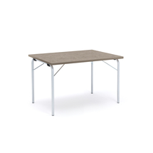 Skládací stůl NICKE, 1200x800x720 mm, stříbrný rám, světle šedé linoleum
