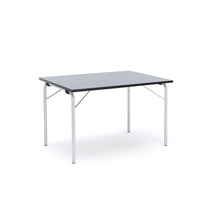 Skládací stůl NICKE, 1200x800x720 mm, stříbrný rám, tmavě šedé linoleum