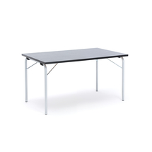 Skládací stůl NICKE, 1400x800x720 mm, stříbrný rám, tmavě šedé linoleum