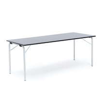 Skládací stůl NICKE, 1800x700x720 mm, pozinkovaný rám, tmavě šedé linoleum