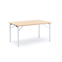 Skládací stůl NICKE, 1400x800x720 mm, pozinkovaný rám, béžové linoleum