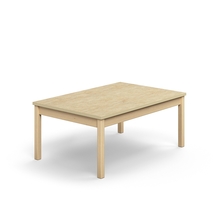 Stůl DECIBEL, 1200x800x530 mm, akustické linoleum, bříza/béžová