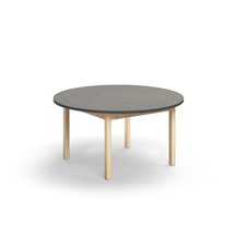 Stůl DECIBEL, Ø1200x590 mm, akustické linoleum, bříza/tmavě šedá