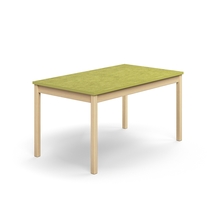 Stůl DECIBEL, 1400x800x720 mm, akustické linoleum, bříza/limetkově zelená